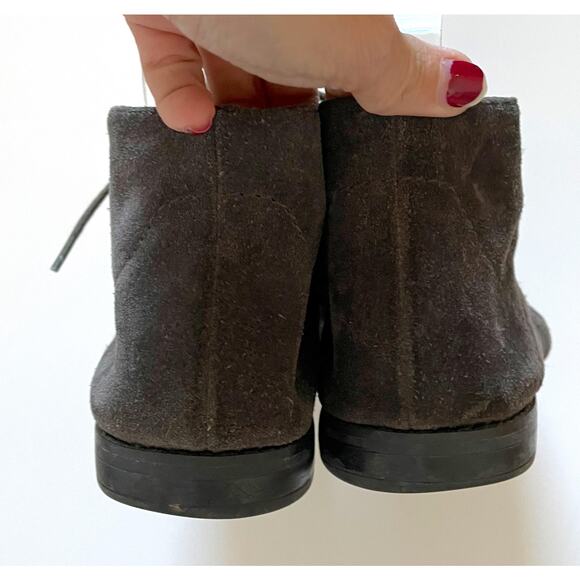 Franco Sarto Suede Leather Bootie Boots Dark Gray Size 8 - Picture 4 of 8